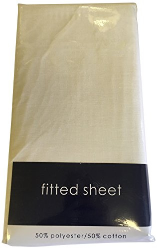 Rapport Home Easy-Care Non-Iron Fitted Sheet, Polyester-Cotton, Cream, Double