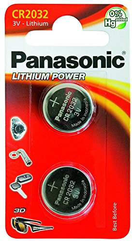 Panasonic Lot de 2 piles bouton au lithium 3 V