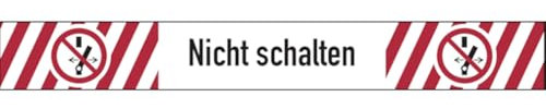 LEMAX® Aufkleber Verbotsschild, Nicht schalten, 15 x 120 mm, ASR/ISO 7010 - Bogen = 10 Stk. Folie selbstklebend 120x15mm