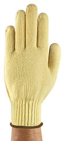 Neptune Kevlar Ansell HyFlex 70-215 Arbeitshandschuhe, Mechanikschutz, Schnittschutz, Industrie und Mechaniker Handschuhe, Montagehandschuh, Damen Herren, Gelb, Größe XL (12 Paar)