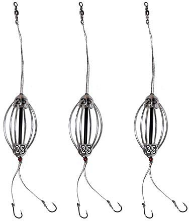 3pcs Carp Fishing Feeder, 6x Fishing Hook, Inline Cask, Fishing Tackle