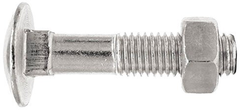 Index Din-603/934 - Tornillo con cabeza redonda con cuello cuadrado y tuerca hexagonal. zincado m10 x 60