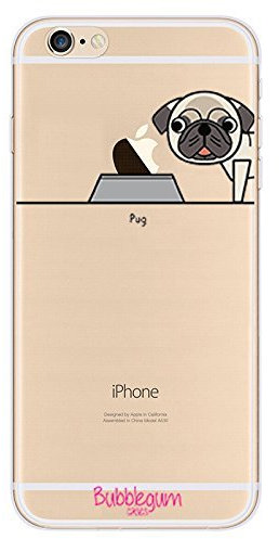 BubbleGum® for iPhone Models DOG Case Collection - Tpu Protective Soft Gel Artistic Case Cover (iPhone 4 4s, Pug) …