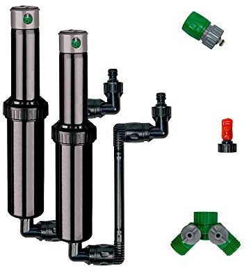Quick-Snap kit systeme 12,7 cm Arroseur réglable escamotable 2-pack avec connecteurs rapide pour tuyau d'arrosage et Splitter, Qsk-742