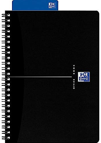Oxford Office Notebook Wirebound Polypropylene Ruled 180pp 90gsm A4 Smart Black Ref N002982 [Pack of 5]
