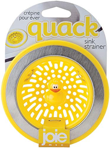 MSC International 11001 Joie Quack Kitchen Sink Strainer Basket, Stainless Steel and BPA-Free Plastic, Yellow