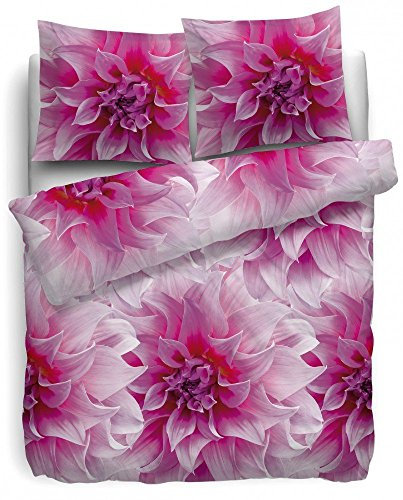 HNL Renforce Bettwäsche Belle 135x200 + 80x80 cm rosa fuchsia