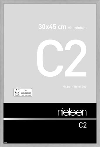 nielsen Bilderrahmen, 30 x 45 cm, Aluminium, Silber matt, Fotorahmen zum Aufhängen im Hoch- & Querformat, Echtglas, C2