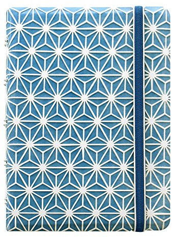 Filofax Impressions B115043U Nachfüllbares Notizbuch, Tasche, Blau und Weiß, 112 cremefarbene bewegliche Seiten, Index, Tasche und Lesezeichen