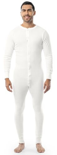 INDERA Herren Cotton Rib Knit Union Suit Unterwäsche, weiß, XL