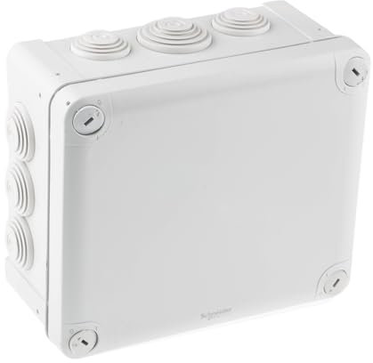 Schneider Electric Mureva Box Abzweigdose, 10 Tüllen Ø 25mm + 2 Tüllen 32mm, IP55, Aufputz, grau, Artikelnummer ENN05010