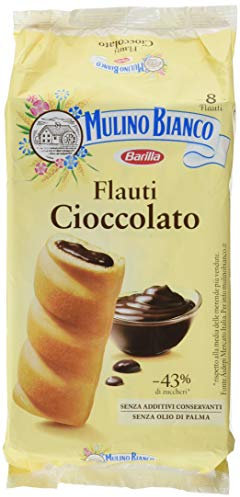 Mulino Bianco Merendine Flauti al Cioccolato, Snack Dolce per la Merenda - 280 gr