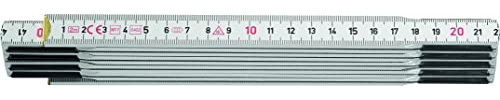 Hultafors Gliedermaßstab (Länge 2 Meter, aus Buchenholz, verdeckte Gliederverbindung, Farbe Weiß) 480260