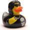 Duckshop I Badeente Heavy Metal I Quietscheente L: 8,5 cm I inkl. Quietscheentchen -Schlüsselanhänger im Set I Geschenk Musik-Liebhaber I Präsent Rocker I Für Sammler