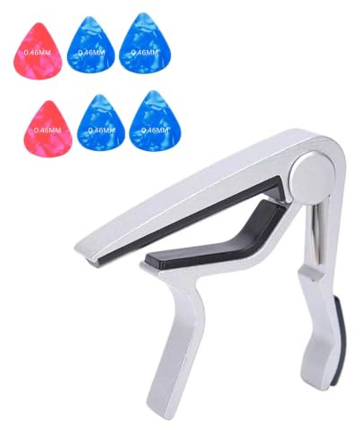 Gitarre Plektrum Plektron Picks Gitarre Capo Acoustic Gitarre Zubehör mit Gratis Gitarre Picks Guitar Capo Quick Change Black