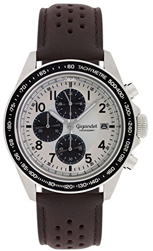 Gigandet Herren Uhr Chronograph Quarz mit Leder Armband G24-007