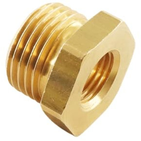Reduziernippel mit zylindrischem Außen-/Innengewinde Messing Fitting Druckluft Wasser (G 1/8 x M5)