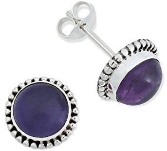 Ohrstecker 925 Silber Amethyst lila Stein Edelstein Ohrringe echt Silber Damen Sterling Silber Stecker Geschenk(MOS-041-01)