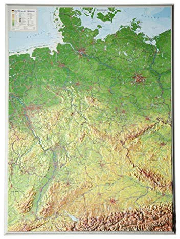 Deutschland 1:1.2MIO: Reliefkarte Deutschland (Tiefgezogenes Kunststoffrelief)