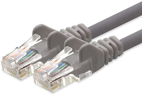 Câble réseau CAT5e 2x fiche RJ45 câble de raccordement réseau UTP 50m gris