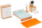 Hape - Chambre Parentale pour Maison de Poupée en Bois - Accessoires Chambre des Parents de Maison de Poupée - Enfant 3 Ans et Plus - 9 pièces en Bois Couverture, Oreillers, Tapis - Jeu de Rôle