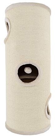lionto Rascador de sisal con Pelota y Borde de Peluche, 100 cm de Alto, árbol rascador Estable para Gatos Grandes y pequeños, Ideal para uñas, Entretenimiento y escondites, Ø 36 cm, Beige
