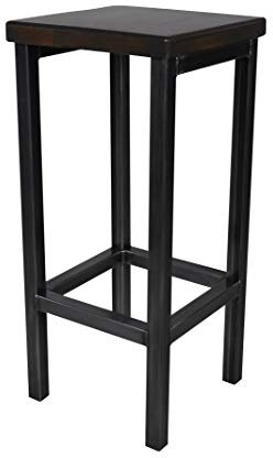 Magnetic Mobel Barhocker Stahl Holz massiv Barstuhl Industrial Design Metall Hocker H 70 cm (Nussbaum)