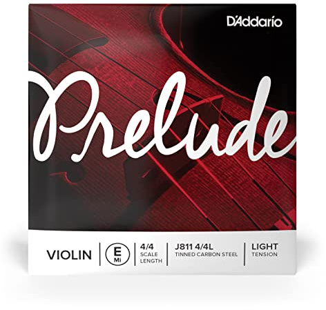 D'Addario Prelude Einzelne E-Violinsaite, 4/4 Größe, Leichte Spannung | Prelude Violinsaiten bieten warmen Klang, hervorragende Ansprache, hohe Haltbarkeit und stabile Stimmung für Schüler.