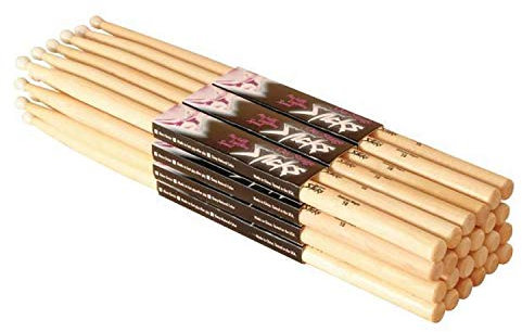 On-Stage Hickory 5B Drumsticks mit Holzspitze, 12 Paar