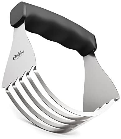 ORBLUE Stainless Steel Pastry Cutter - Sturdy 5 Blades Dough Blender for Baking, Pastry, Pizza Dough and Kitchen Mixer Blender