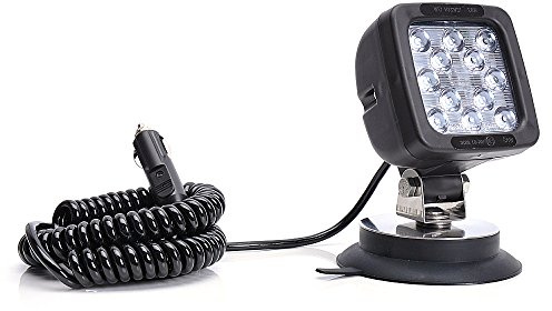 WAS LED Working Light with Magnetic Base – Switched – 7 m Coiled Cable – Construction Site, Courier, Vehicle Construction