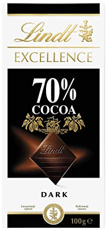 Lindt Excellence Tavoletta di Cioccolato Fondente 70% Cacao, 100g