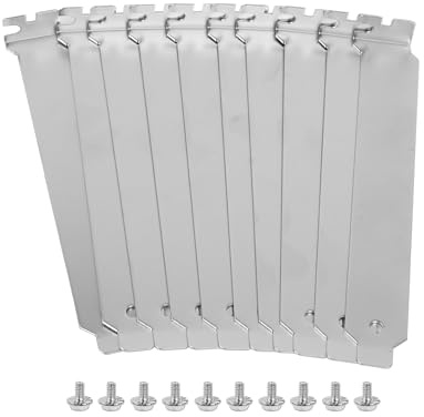 BQLZR Silver Stainless Steel Case PCI Slot Covers Dust Filter with Screws Set of 10