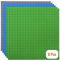 Strictly Briks Premium Green, Blue, and Gray Base Plates - 6 Pack, 25x25 cm, Compatible with Classic LEGO Sets