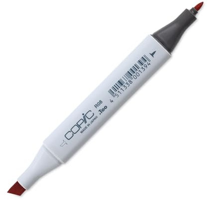 COPIC Classic Marker Typ R - 08, Vermilion, professioneller Layoutmarker, mit einer breiten und einer feinen Spitze