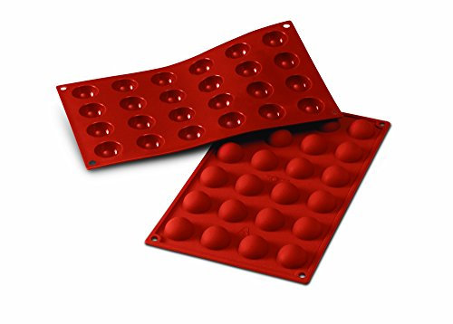 Silikomart SF006/C 20.006.00.0060 SF 6 HALF-SPHERES - SILICONE MOULD ø30 H 15 MM, Terracotta