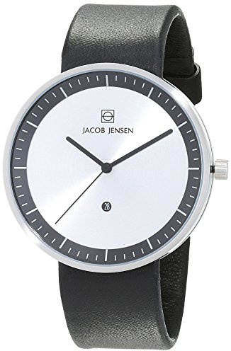 Jacob Jensen Herren-Armbanduhr Analog Quarz Leder 32270