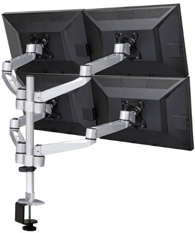 Cotytech Wandhalterung Vier Monitor Tischhalterung Quick Release Swing Arm mit 70,1 cm Pole 2-in-1-Fuß