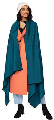 likemary Schals & Tücher für Damen – Großer Multi-Use Wollschal & Reisedecke – Leichter, Warmer Damen Schal für Herbst und Winter – Fairtrade Geschenk für Frauen Grünblau Mix