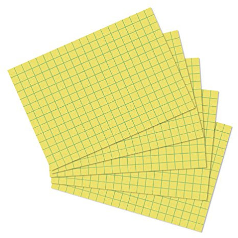 Herlitz 10901445 Karteikarte A6, kariert, gelb, 100 Stück