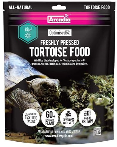 Arcadia Reptile - EarthPro-Optimised52 - Freshly Pressed Tortoise Food - 500g - Natural Ingredients - Highly Palatable - Tortoise Accessories