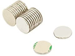 Adhesivo N42 Magnet de Neodimio Para Artes, Manualidades, Fabricación de Modelos, Bricolaje, Pasatiempos, Oficina Y Hogar - 10mm de Diámetro x 1mm - 0.58kg - Sur - Paquete de 20