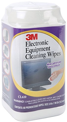 3M CL610 Electronic Equipment Cleaning Wipes, 5-1/2-Inch x6-3/4-Inch, 80 Count