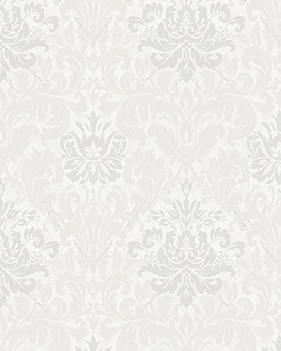 marburg Tapete Grau Ornamental Modern Klassisch Opulent Floral Blüten Blumen Pflanze für Schlafzimmer Wohnzimmer oder Küche Kollektion La Veneziana III Made in Germany 10,05m x 0,53m 57925