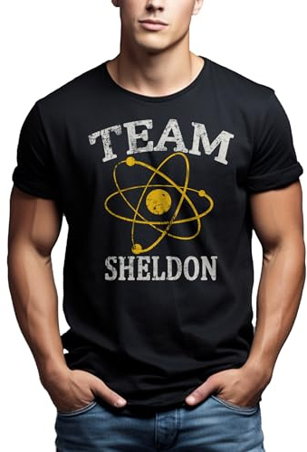 MAKAYA Coole Geek T-Shirts mit Aufdruck Team Sheldon Schwarz Männer S-XXXL