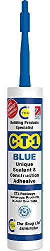CT1 Blue TRIBRID Multi-Purpose Sealant & Adhesive - Bathroom, Shower & Window Sealant - Odourless - Anti Mould Waterproofing Sealant Adhesive - Vibration Resistant & Flexible - 290ml