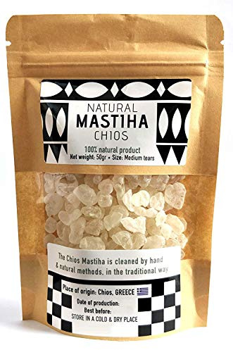 IconsGr Mastic de Chios 100% Naturel provenant Directement des producteurs de Mastic Larmes Moyennes 50gr