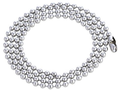 DonDon Herren Halskette Edelstahl Kugelkette 60 cm Silber