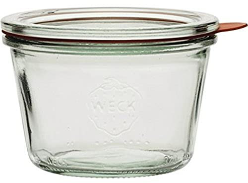 Weck Einkochgläser mit Glasdeckel - Füllmenge: 250 ml - Sturzform - 4 Stück