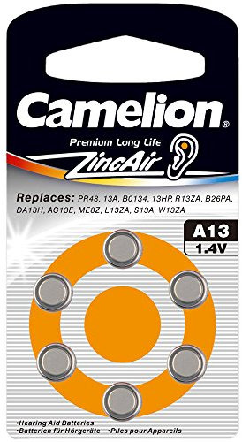 Camelion 15006013 Zink Luft Knopfzellen A13/ZL 13/1,4 Volt, 6er-Pack